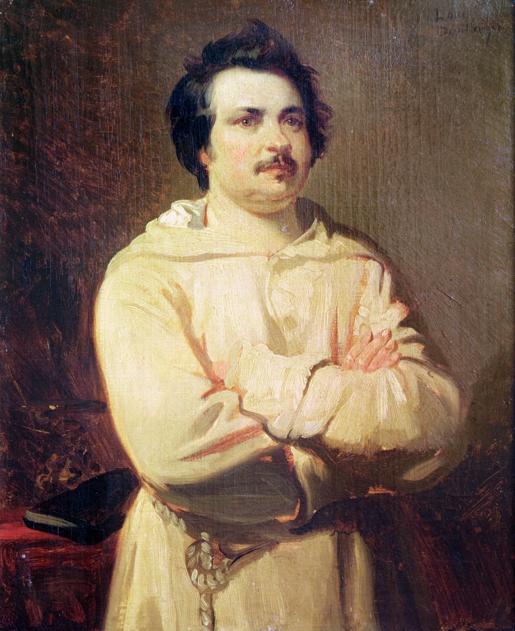 巴尔扎克（1799至1850年）在他的和尚的习惯，1829 作者 路易斯·布朗厄尔