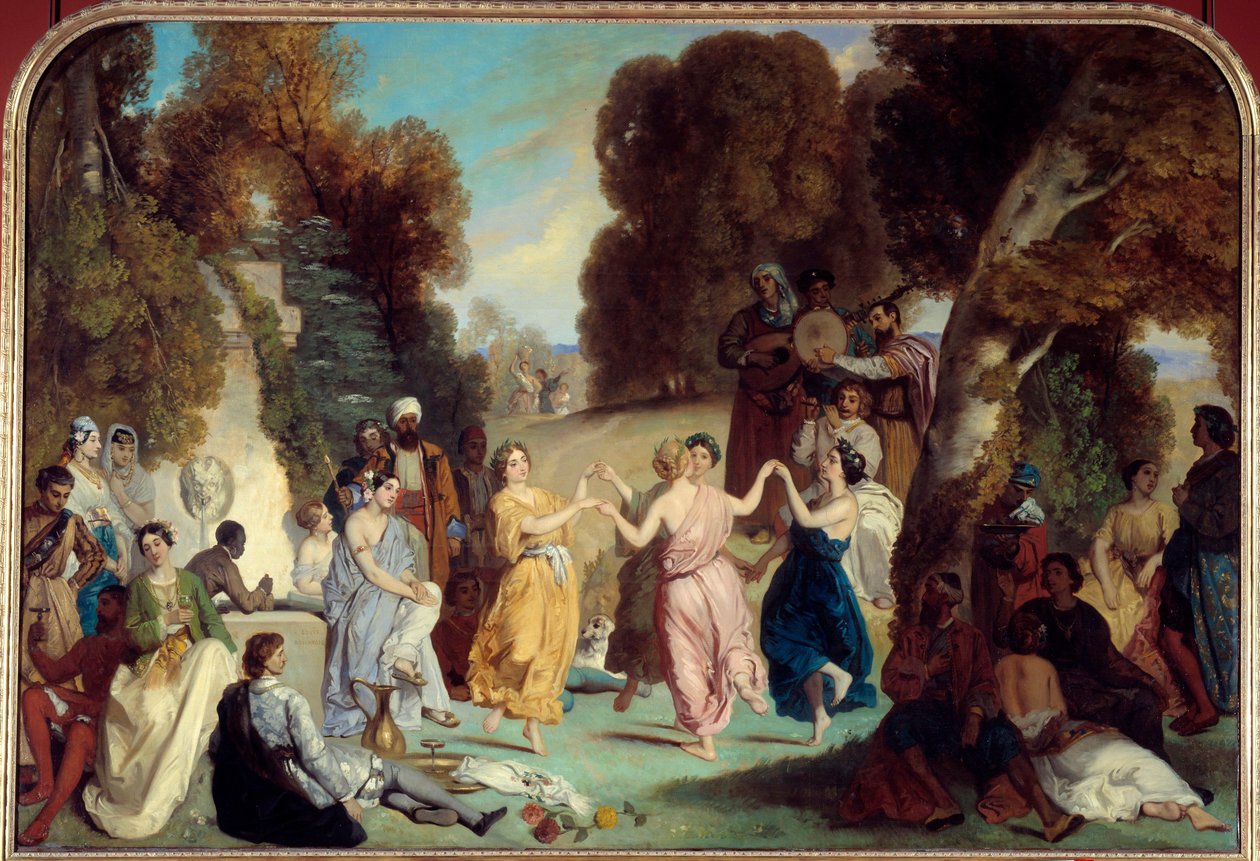 La danse des Muses 绘画 Louis Boulanger (1806-1867) 1851 年 2,2x3,25 m 巴黎，Musee Carnavalet 作者 路易斯·布朗厄尔