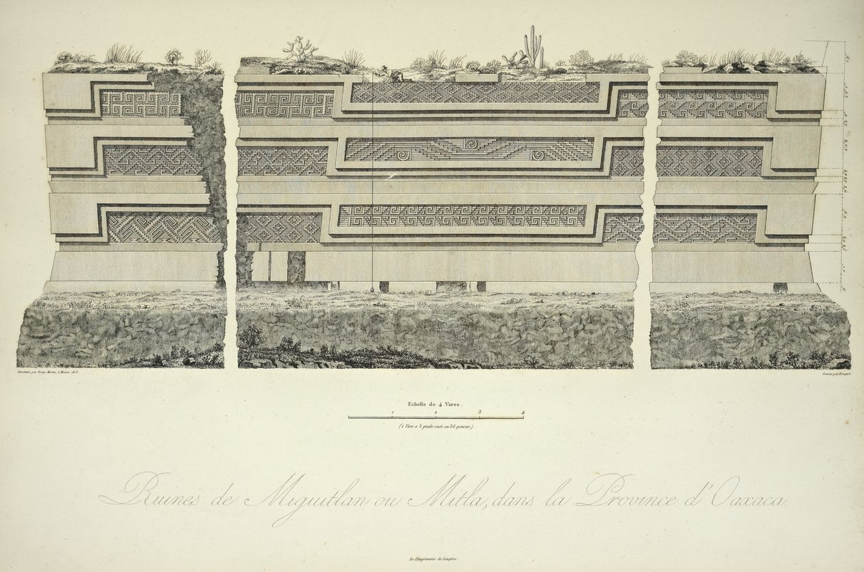 瓦哈卡省的Miguitlan或Mitla遗址，插图来自Alexander von Humboldt和Aime Bonpland的《Vues des Cordillères et Monumens des Peuples Indigènes de l