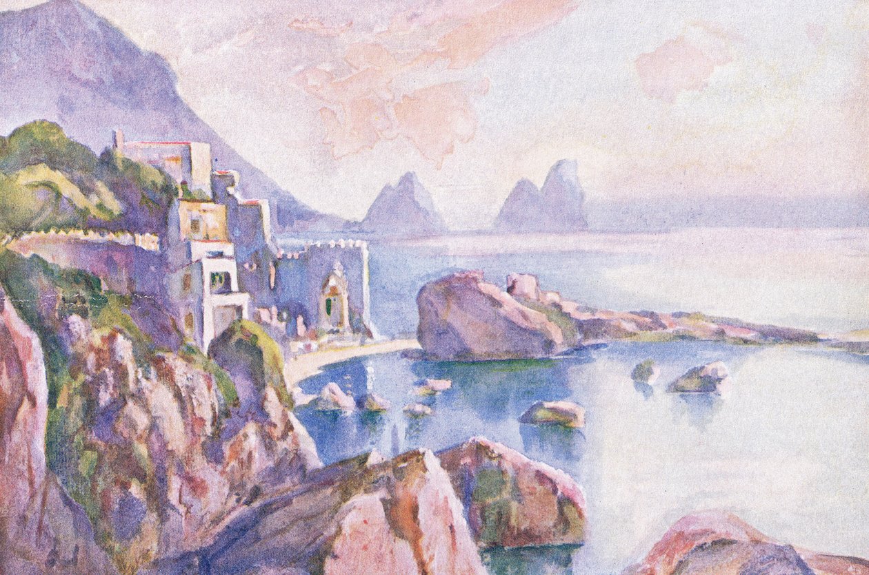 卡普里岛，来自Hutchinsons Picturesque Europe，由Hutchinson＆Son出版，c.1930 作者 路易斯·伯利·布鲁尔
