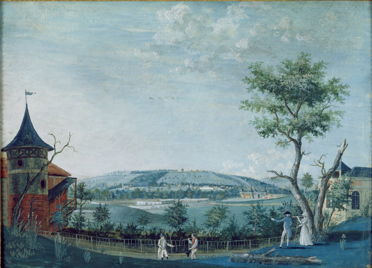 1754-93，Le Raincy公园的冬宫和老城堡 作者 路易斯·卡罗吉斯·迪·卡蒙泰勒