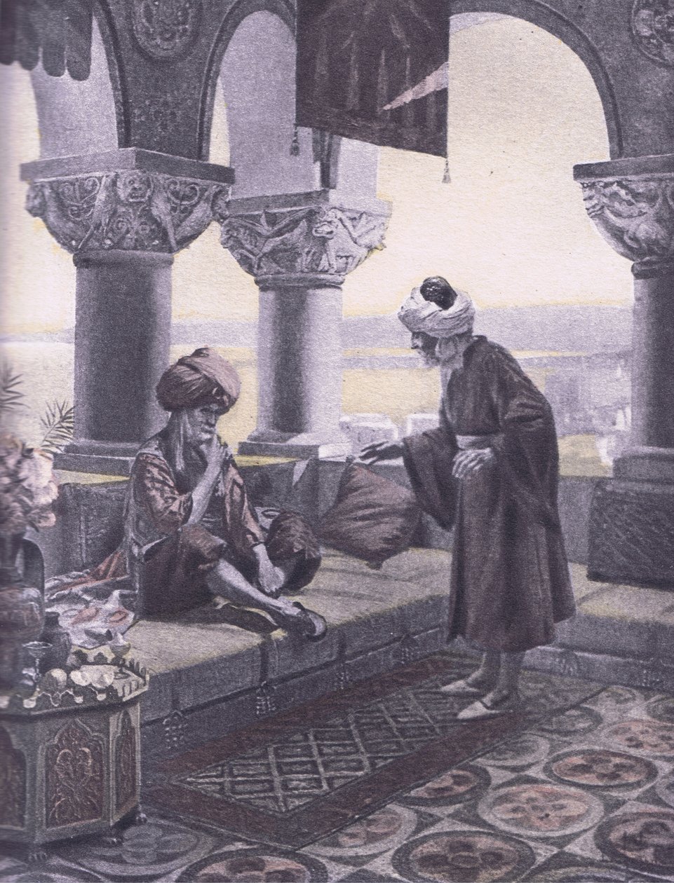 三环，插图来自 Navarre Society 1930 年代出版的薄伽丘十日谈（石版画） 作者 路易斯·沙隆