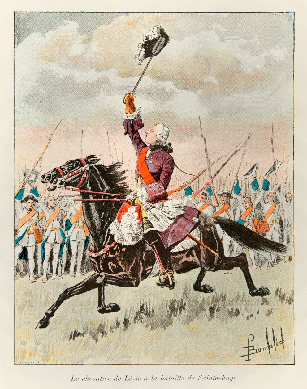 Bombled Louis (1862 - 1927); Chevalier de Levis (Francois Gaston de Levis 1719 - 1787)在1760年与英国人的圣佛伊战役中；Eugene Guenin