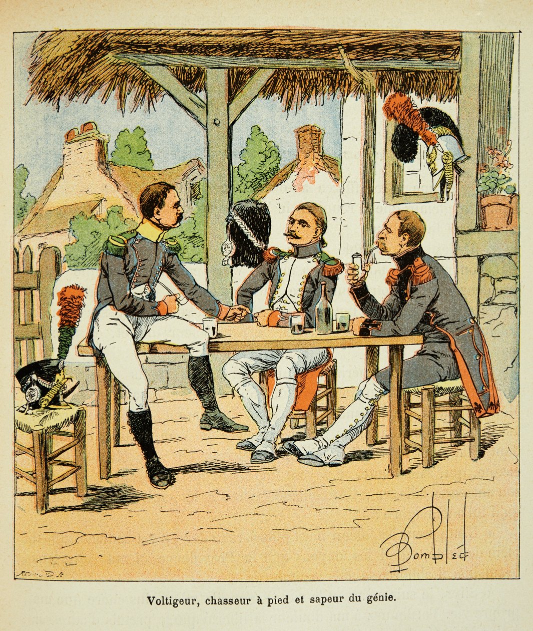 Bombled Louis（1862-1927）的插图，出自Emmanuel de Las Cases伯爵（1766-1842）的《圣赫勒拿纪念》一书。法国军队。伏尔泰格；精灵的猎手和萨皮尔，私人收藏 作者 路易斯·查尔斯·邦布尔