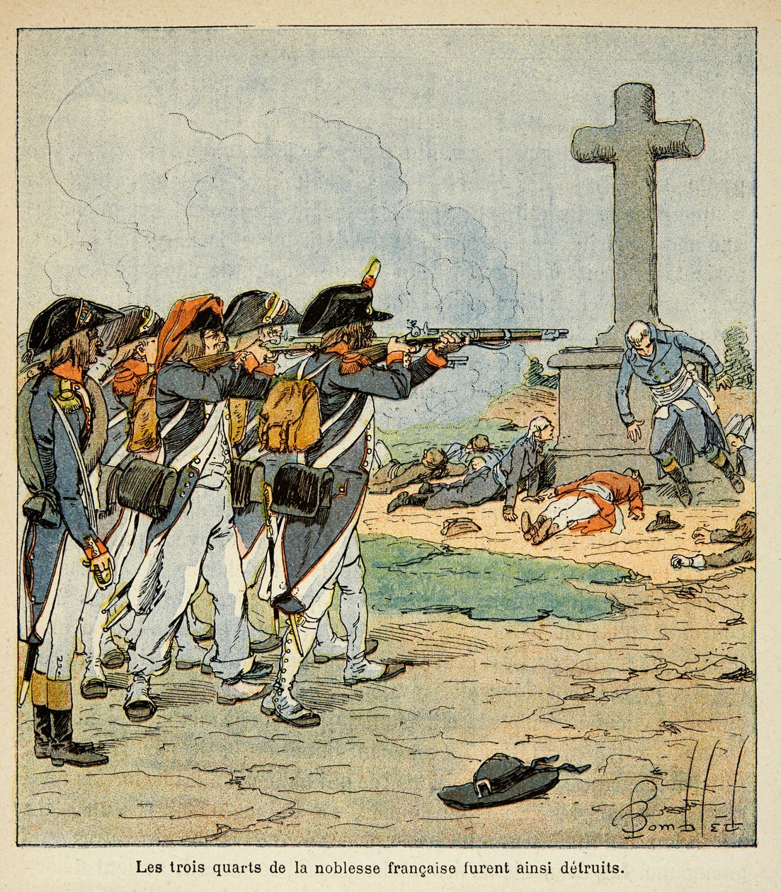 Bombled Louis（1862-1927）的插图，出自Emmanuel de Las Cases伯爵（1766-1842）的《圣赫勒拿的纪念》一书。旺地战争期间的Des chouans枪战，私人收藏 作者 路易斯·查尔斯·邦布尔