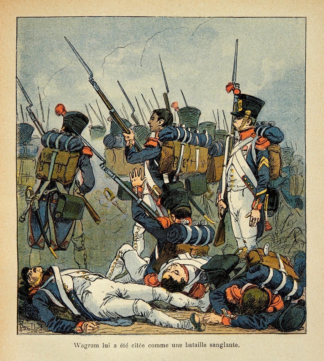 Bombled Louis（1862-1927）的插图，出自Emmanuel de Las Cases伯爵（1766-1842）的《圣赫勒拿纪念》一书。瓦格拉姆战役中的格罗格纳人，私人收藏 作者 路易斯·查尔斯·邦布尔