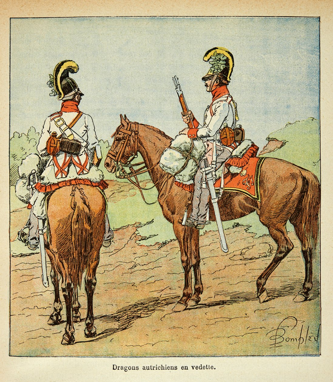 Bombled Louis（1862-1927）的插图，出自Emmanuel de Las Cases伯爵（1766-1842）的《圣赫勒拿纪念》一书。奥地利龙的特色，私人收藏 作者 路易斯·查尔斯·邦布尔
