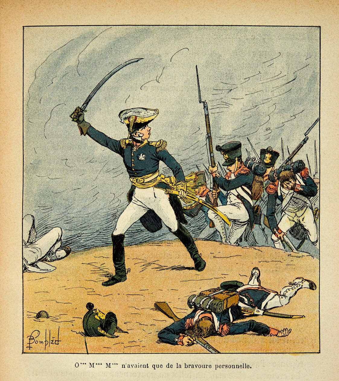 Bombled Louis（1862-1927）的插图，出自Emmanuel de Las Cases伯爵（1766-1842）的《圣赫勒拿纪念》一书。带兵冲锋的将军，私人收藏 作者 路易斯·查尔斯·邦布尔