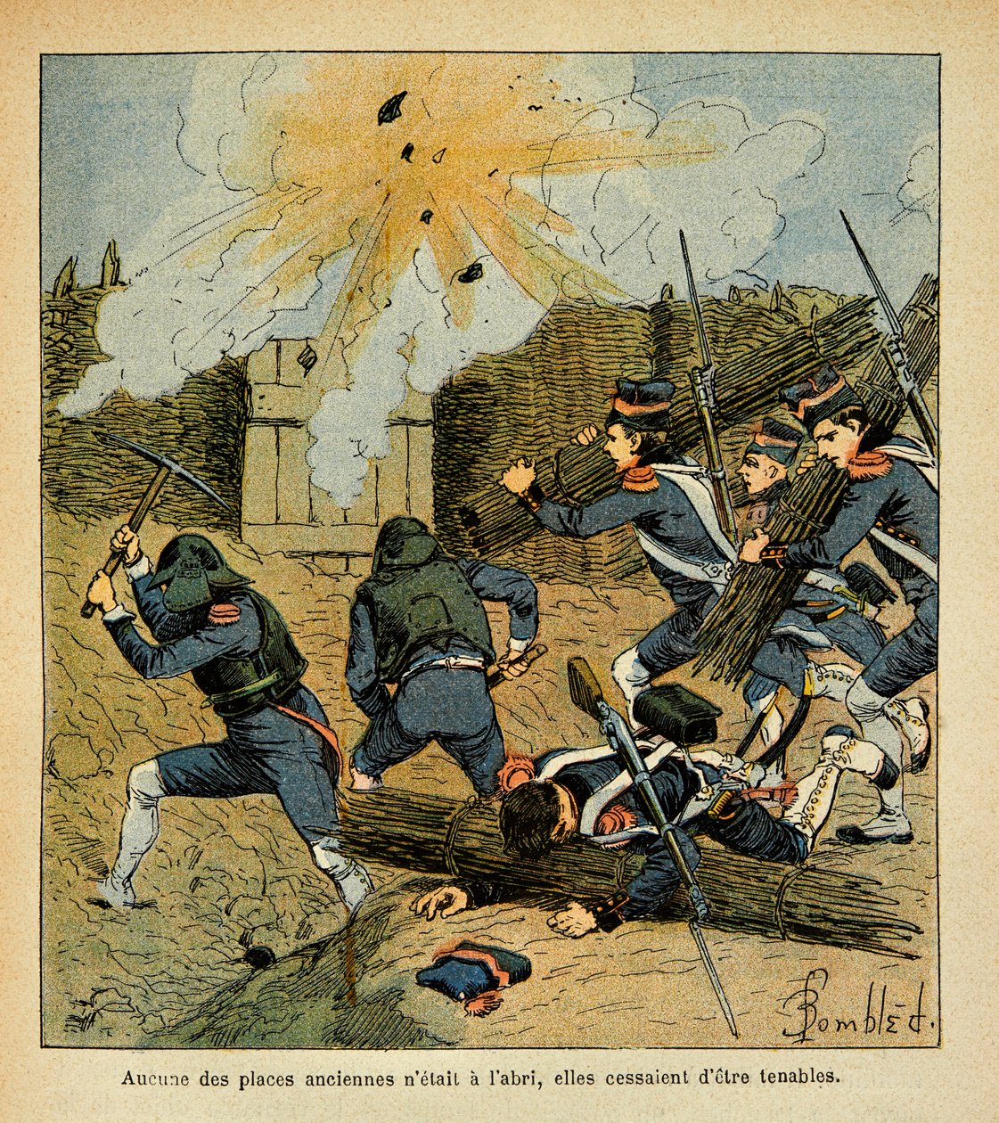 由Bombled Louis（1862-1927）绘制的插图，出自Emmanuel de Las Cases伯爵（1766-1842）的《圣赫勒拿纪念》一书。城市的围困，私人收藏 作者 路易斯·查尔斯·邦布尔