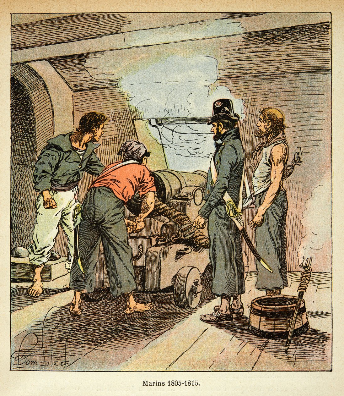 Bombled Louis（1862-1927）的插图，出自Emmanuel de Las Cases伯爵（1766-1842）的《圣赫勒拿的纪念》一书。1805至1815年间的法国海员，私人收藏 作者 路易斯·查尔斯·邦布尔