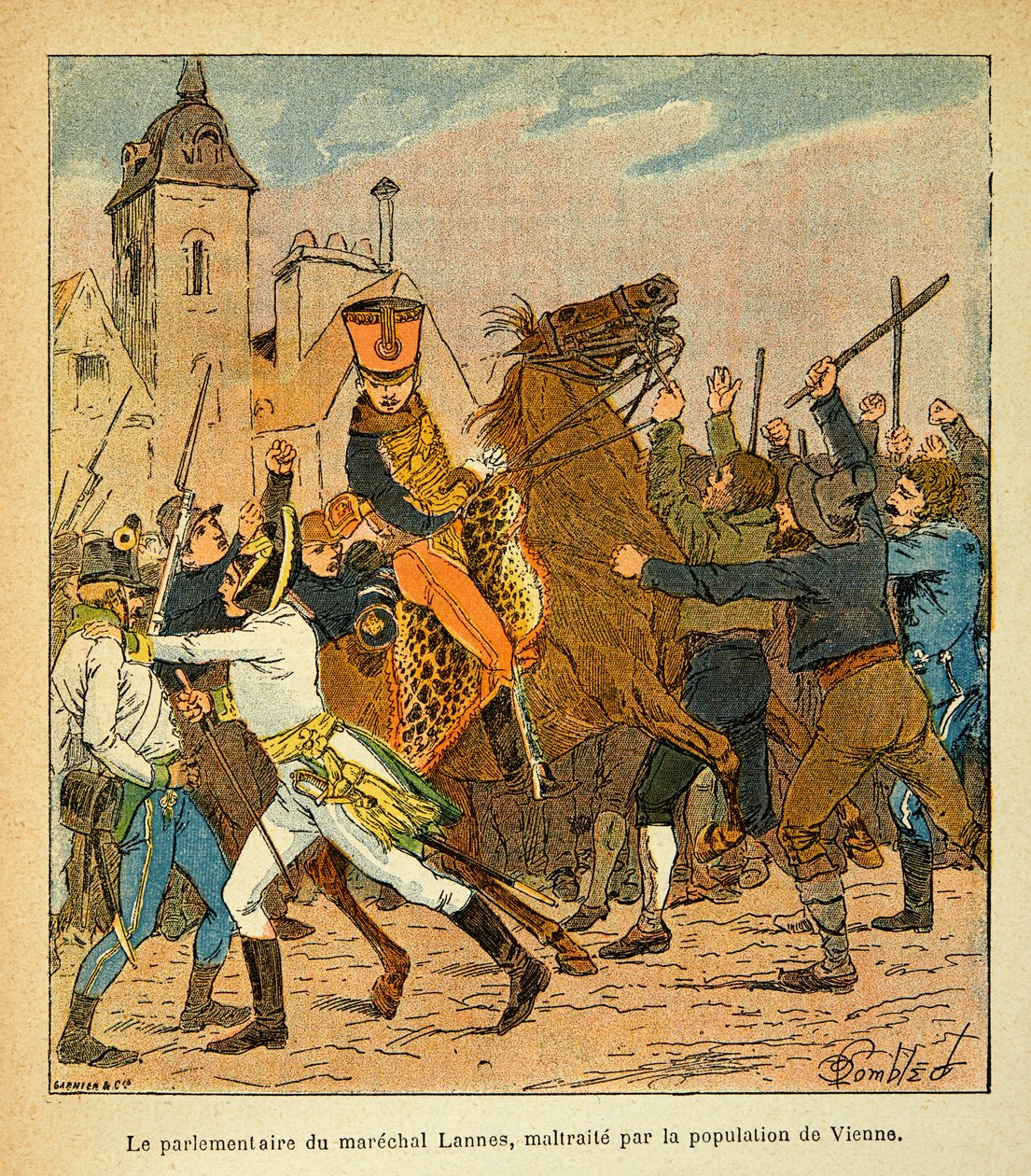 Bombled Louis（1862-1927）的插图，出自Emmanuel de Las Cases伯爵（1766-1842）的《圣赫勒拿纪念》一书。被维也纳居民虐待的马雷克-兰斯的议员，私人收藏品 作者 路易斯·查尔斯·邦布尔