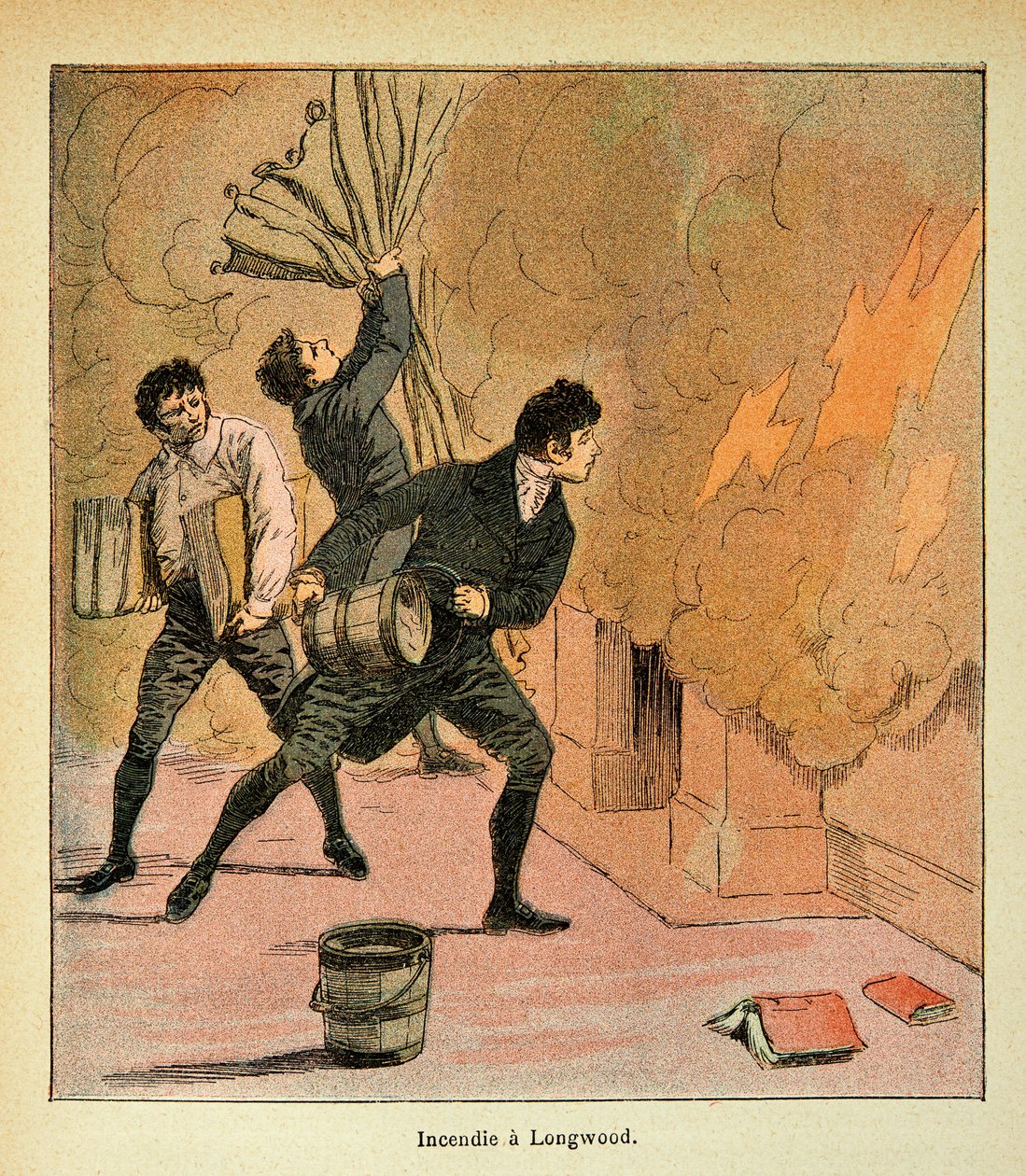 由Bombled Louis（1862-1927）创作的插图，出自Emmanuel de Las Cases伯爵（1766-1842）的《圣海伦纪念碑》一书。火一龙坞，私人收藏 作者 路易斯·查尔斯·邦布尔