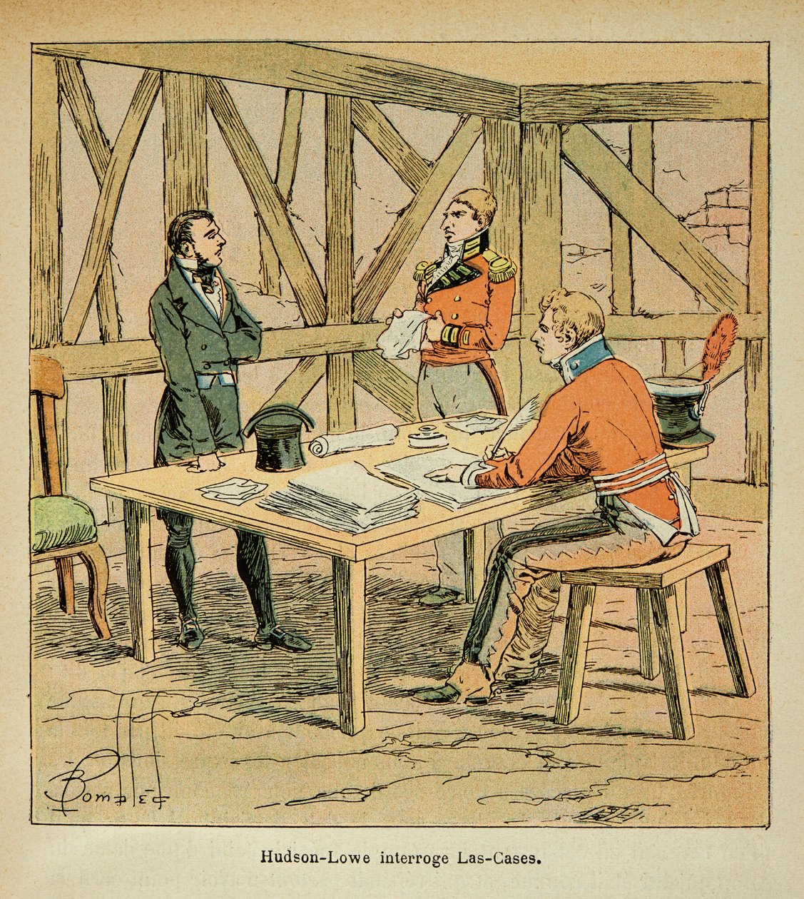 埃马纽埃尔-德-拉斯-科西斯伯爵（1766-1842）为 Bombled Louis（1862-1927）所作的插图。哈德逊-罗总督（1769-1844）的问题 拉斯-克西斯，私人收藏 作者 路易斯·查尔斯·邦布尔