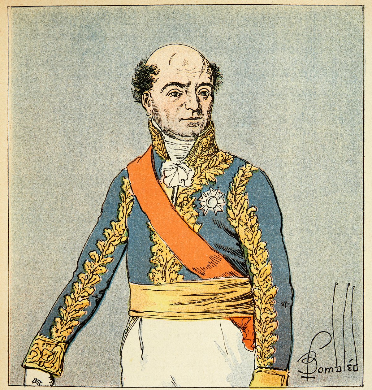 埃马纽埃尔-德-拉斯-库斯伯爵（1766-1842）所著《圣赫勒拿纪念》一书中的路易炸弹（1862-1927）插图。凯瑟琳-多米尼克-德-佩里尼翁主教的肖像（1754-1818） 私人收藏 作者 路易斯·查尔斯·邦布尔
