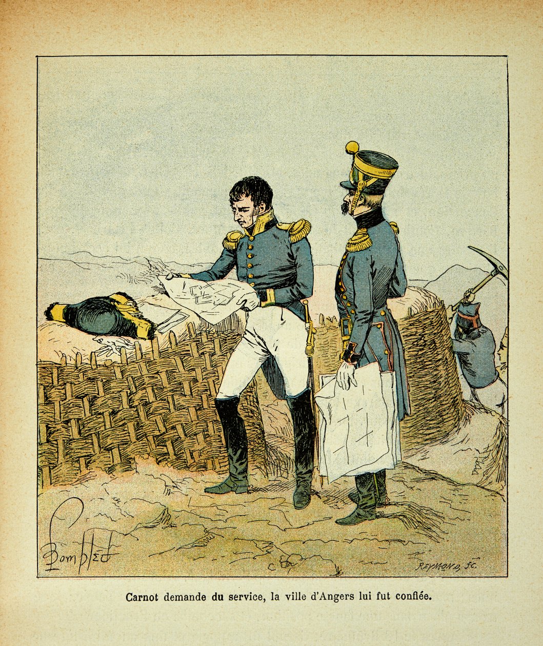 埃马纽埃尔-德-拉斯-库斯伯爵（1766-1842）的作品《圣赫勒拿纪念碑》中的路易炸弹（1862-1927）的插图。拉扎尔-卡诺（1753-1823）委托服务，昂热市委托给他，收藏部分 作者 路易斯·查尔斯·邦布尔