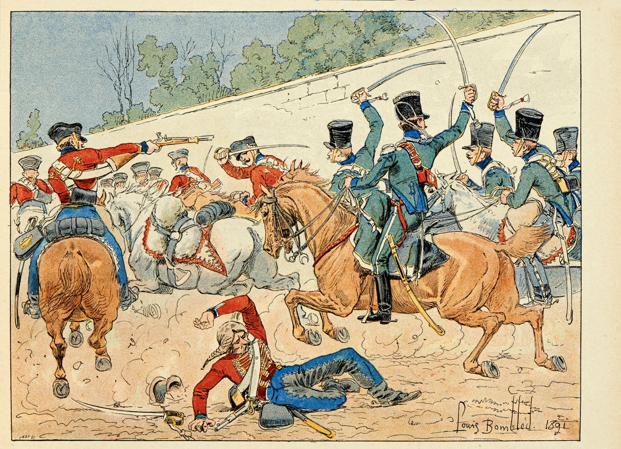 Illustration taken from the book “Les heros du Siecle””, anecdotal recits by Dick de Lonlay and illustrated by Louis Bombled (1862-1927) 作者 路易斯·查尔斯·邦布尔