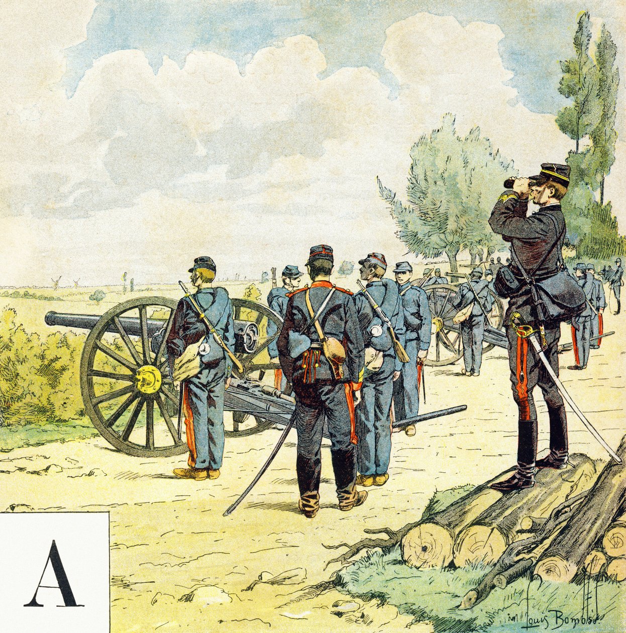 字母A：枪手，"Je serai soldat"（我将成为一名士兵）--军事字母表 作者 路易斯·查尔斯·邦布尔