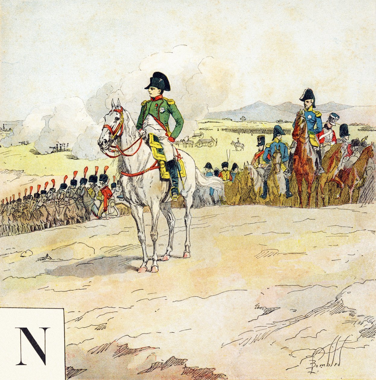 字母N：拿破仑，"Je serai soldat"（我将成为一名士兵）--军事字母表 作者 路易斯·查尔斯·邦布尔