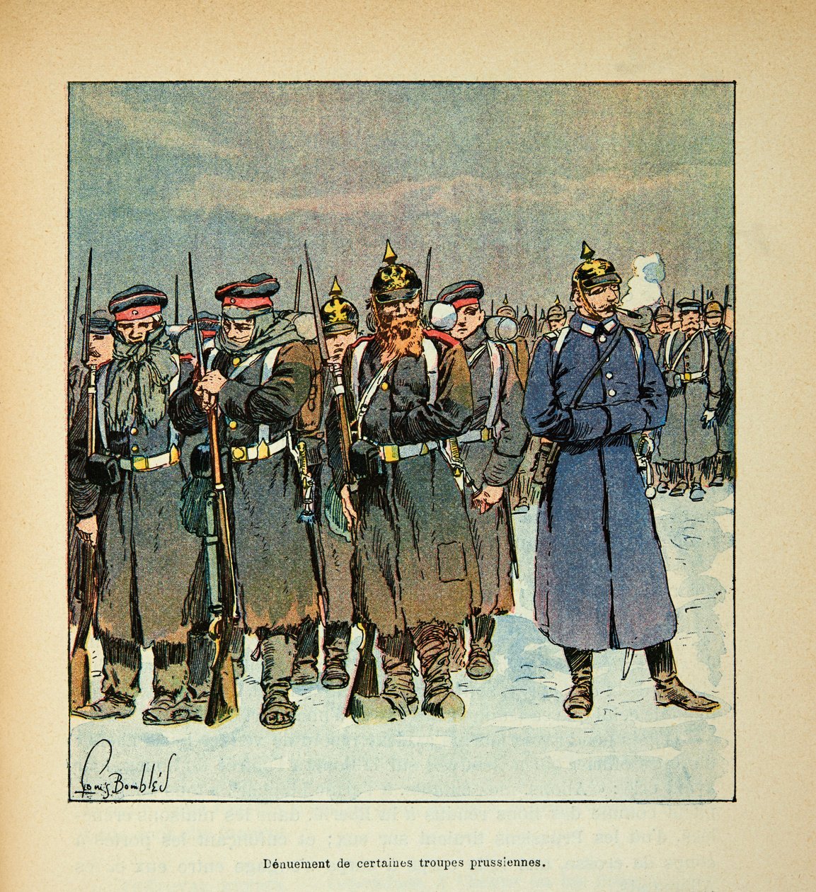 卢瓦尔河的军队，作者是尤金-塞尔金特，被称为Grenest，由Louis Bombled（1862-1927）绘制（法德战争；1870-1871年的战役）。1870年一些普鲁士部队的退役，私人收藏 作者 路易斯·查尔斯·邦布尔