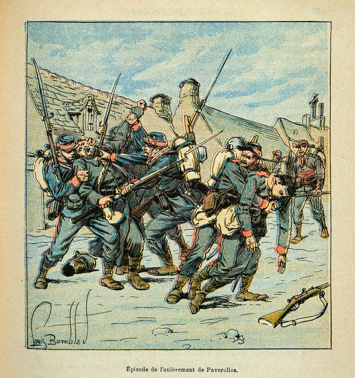 The Armee of the Loire by Eugene Sergent, known as Grenest, illustrated by Louis Bombled (1862-1927) (Franco-German War; campaign of 1870 -1871): Combat between Prussians and French in 1870, Private Collection 作者 路易斯·查尔斯·邦布尔