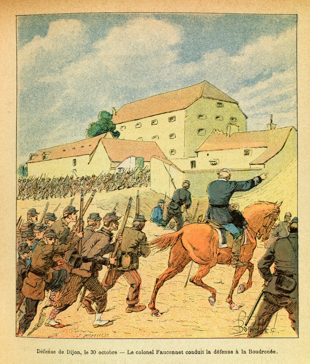 路易斯-邦布尔德（1862-1927年）绘制的尤金-赛尔吉（Eugene Sergeant, dit Grenest）的东部军团（法德战争；1870-1871年的战役）。10月30日第戎市的防守 作者 路易斯·查尔斯·邦布尔