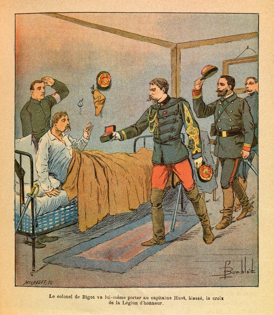 Eugene Sergeant, dit Grenest的东方军团，由Louis Bombled（1862-1927）绘制（法德战争；1870-1871年战役）。德-比戈（De Bigot）上校在1871年的武耶古尔（Voujeaucourt）战役后亲自将荣誉军团的十字架带给了胡特上尉。 作者 路易斯·查尔斯·邦布尔