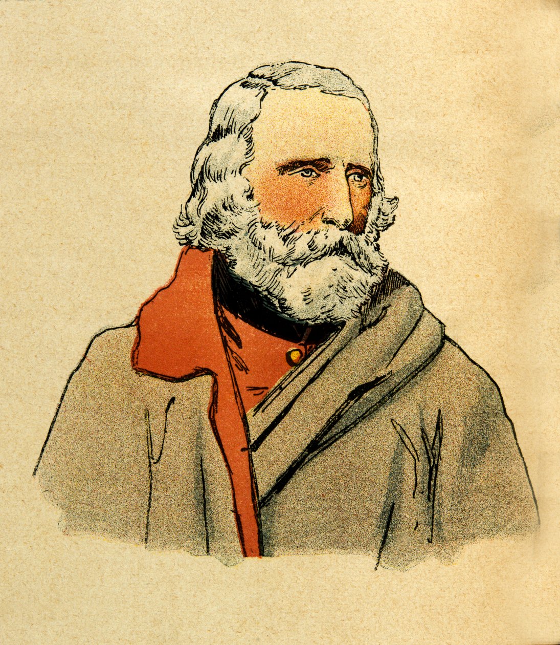 被称为Grenest的Eugene Sergeant的东部军团，由Louis Bombled（1862-1927）绘制（法德战争；1870-1871年的战役）。朱塞佩-加里波第（1807-1882）的画像，私人收藏 作者 路易斯·查尔斯·邦布尔