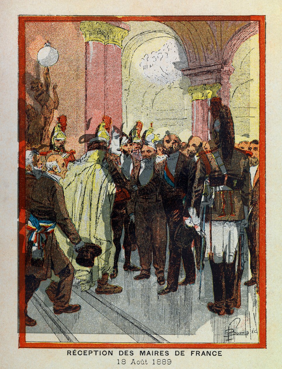 A.梅西尔的《巴黎酒店的大旅行》，由路易斯-邦布尔德（1862-1927）绘制插图。8月18日 作者 路易斯·查尔斯·邦布尔