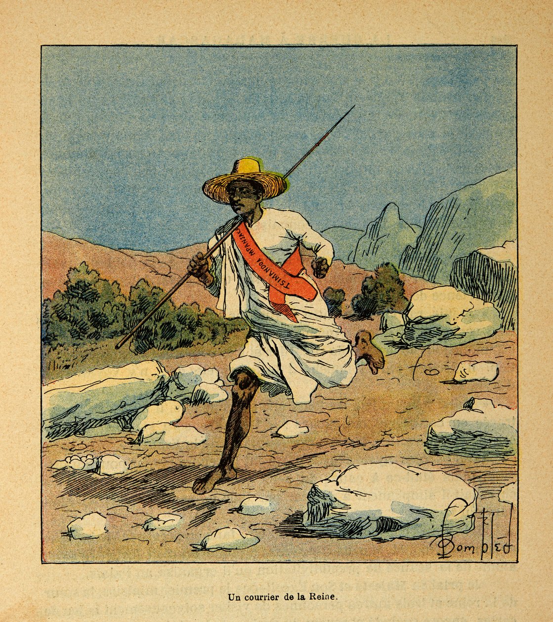 马达加斯加的战争--1885-1895年法国远征的轶事史》，作者亨利-加利（Henri Galli dit Galllichet）（1854-1922），由路易斯-邦布尔德（Louis Bombled）（1862-1927）插图。1895年拉纳瓦罗纳女王的信使，私人收藏 作者 路易斯·查尔斯·邦布尔