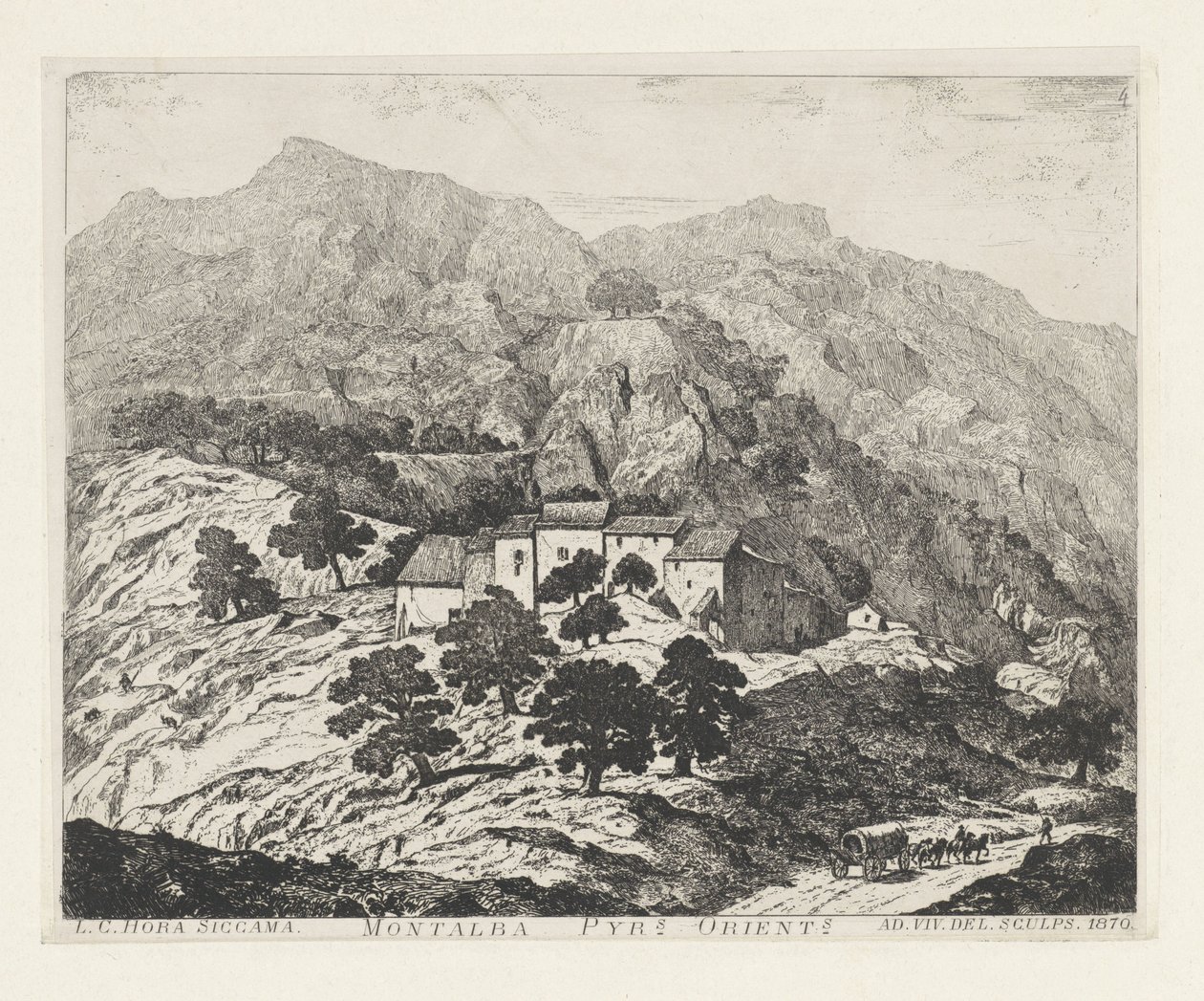 蒙塔巴城堡（法兰克福）
Montalba Pyr[enée]s.orient[ale]s（物品上的标题） 作者 路易斯·查尔斯·霍拉·西卡马