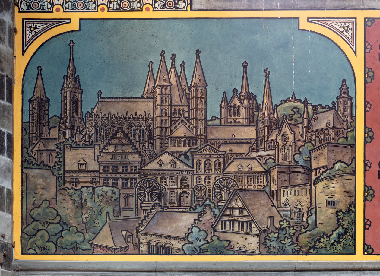 火车站建筑（Sint-Pietersstation）。内部。1912.入口大厅。 作者 路易斯·克洛凯