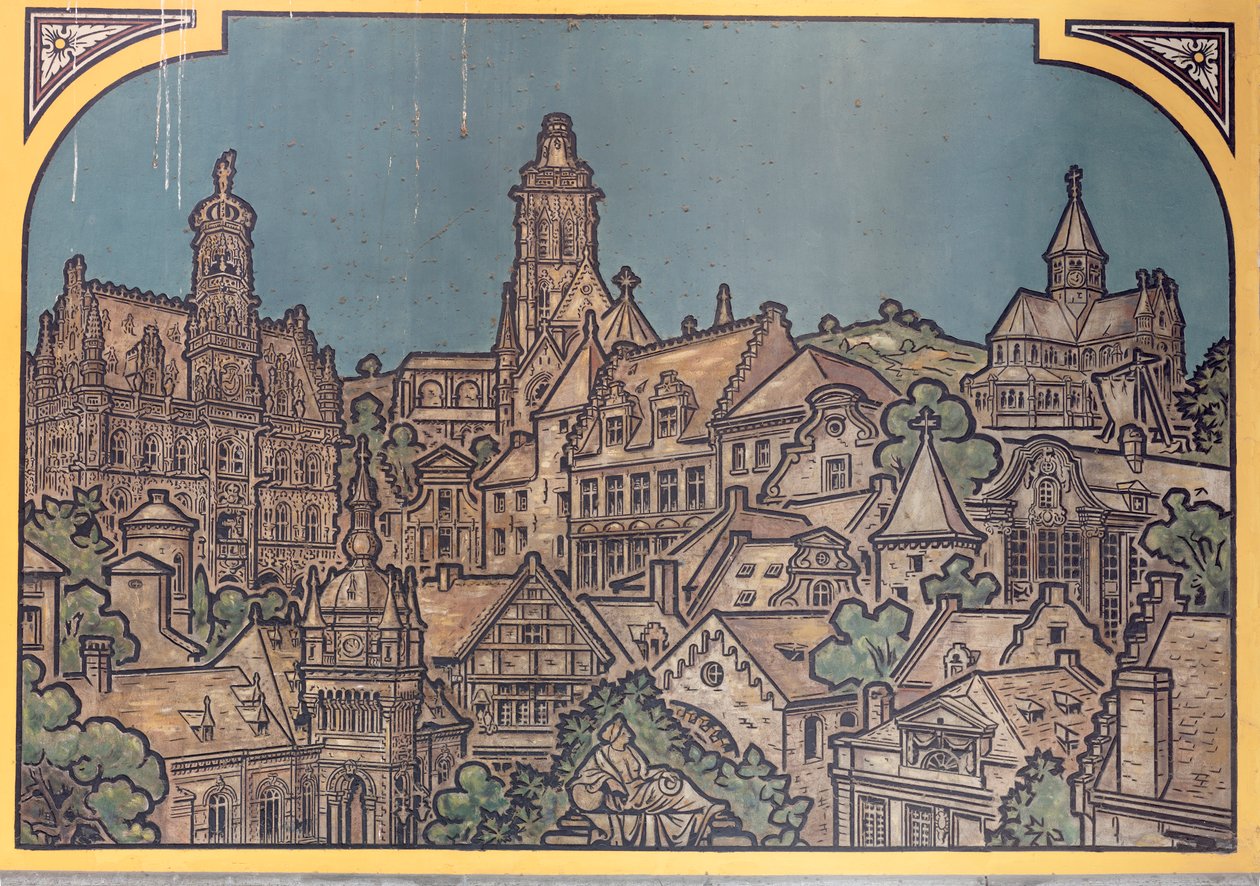 火车站建筑（Sint-Pietersstation）。内部。1912.入口大厅。 作者 路易斯·克洛凯