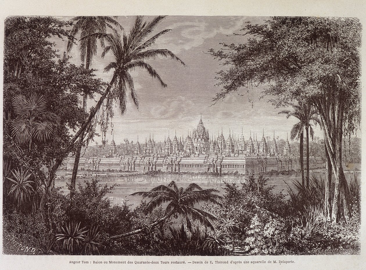 1870年左右的吴哥窟景色--载于巴黎路易斯-德拉波特的《柬埔寨之旅》。 作者 路易斯·德拉波特