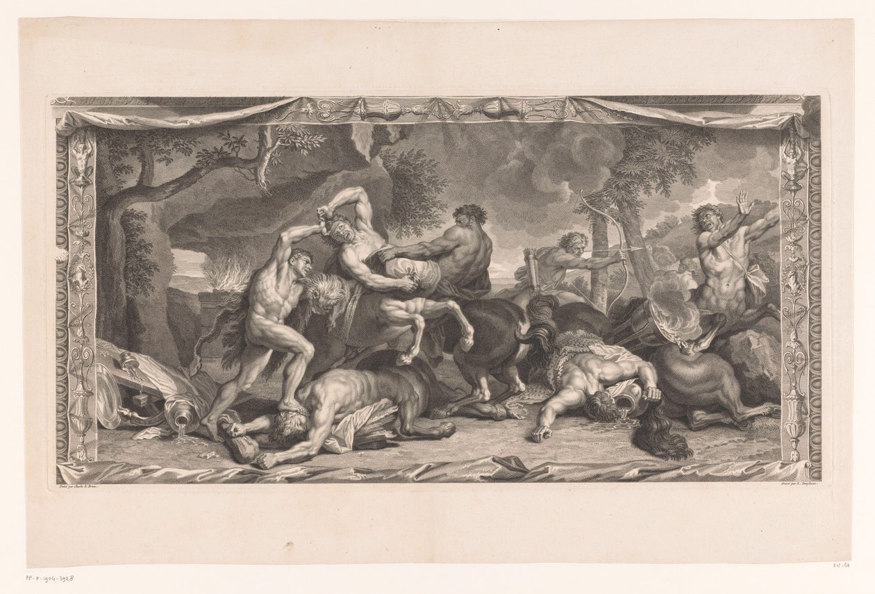 赫拉克勒斯与半人马战斗 兰伯特酒店的画作（系列标题） La Galerie de monsieur le Président Lambert 代表 l