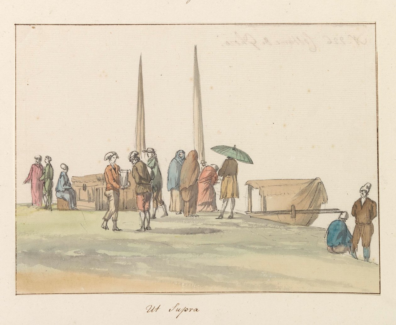 戈佐岛的传统服饰 Costume de Ghozo（物体上的标题） Voyage en Italie, en Sicile et à Malte - 1778（系列标题） 作者 路易斯·杜克罗斯