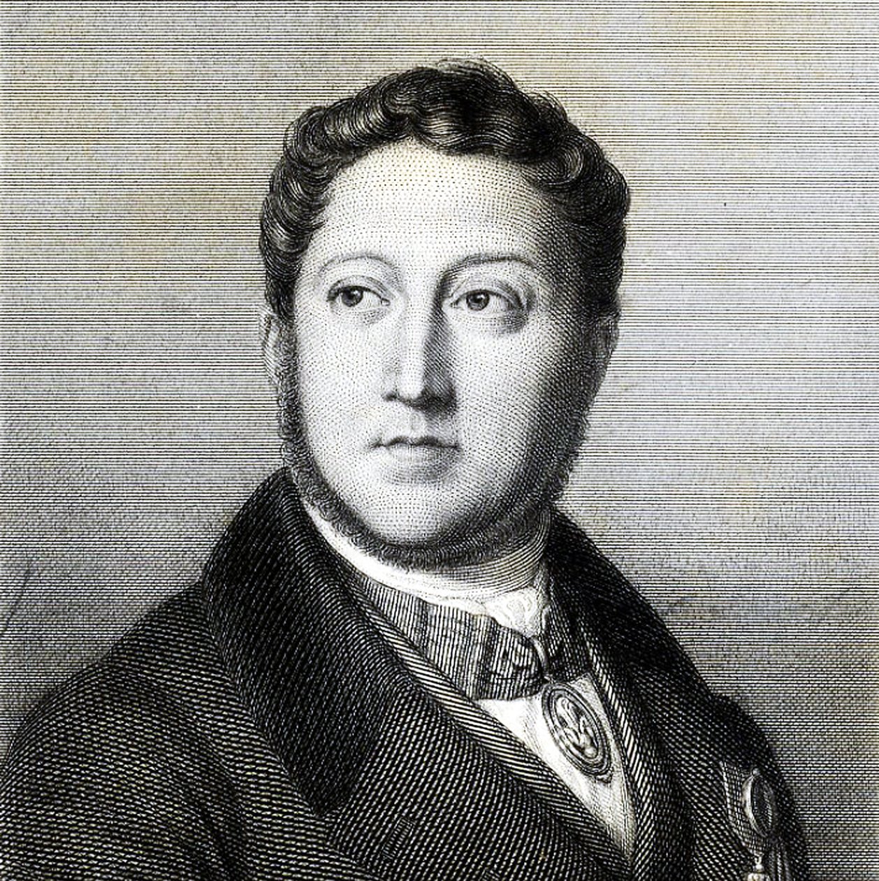作曲家乔阿基诺·安东尼奥·罗西尼的肖像1792-1868，1836年。 作者 路易斯杜普雷