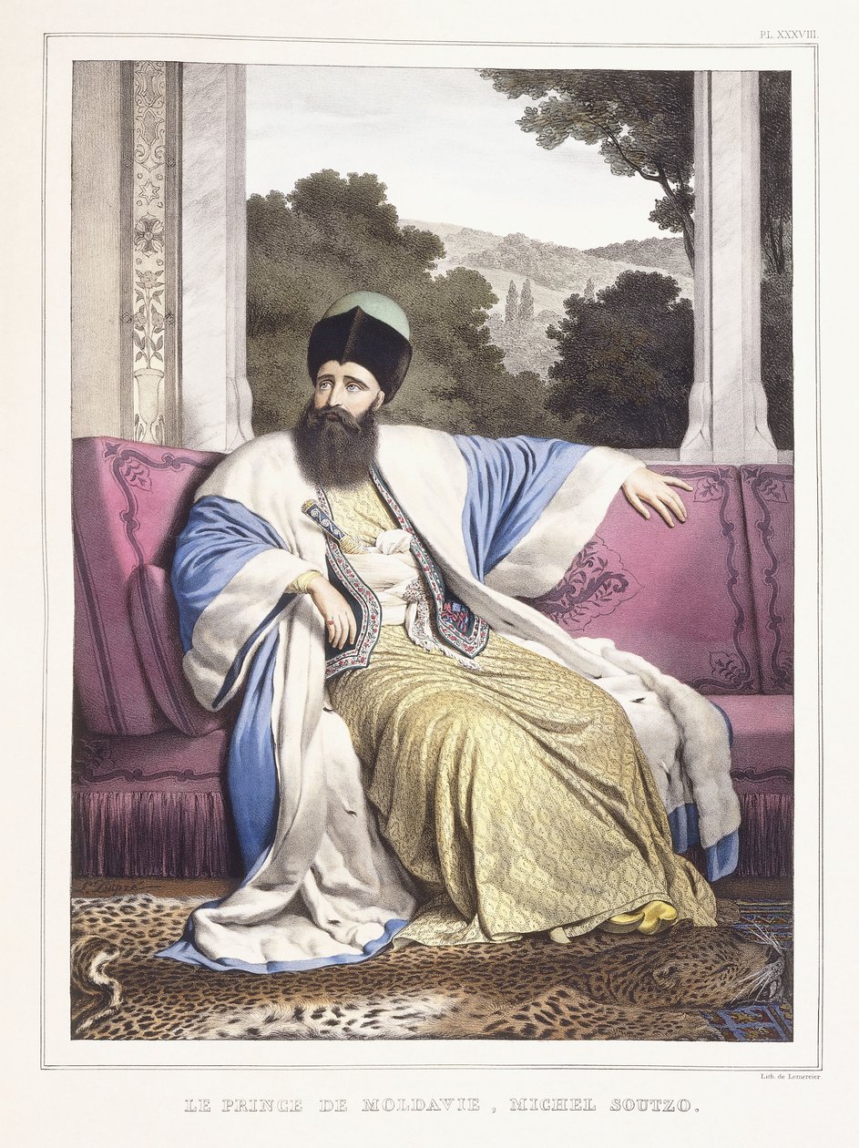 摩尔多瓦王子迈克尔·索佐（Michael Soutzo）；摩尔多瓦亲王，米歇尔·索佐，1825-1837年 作者 路易斯杜普雷