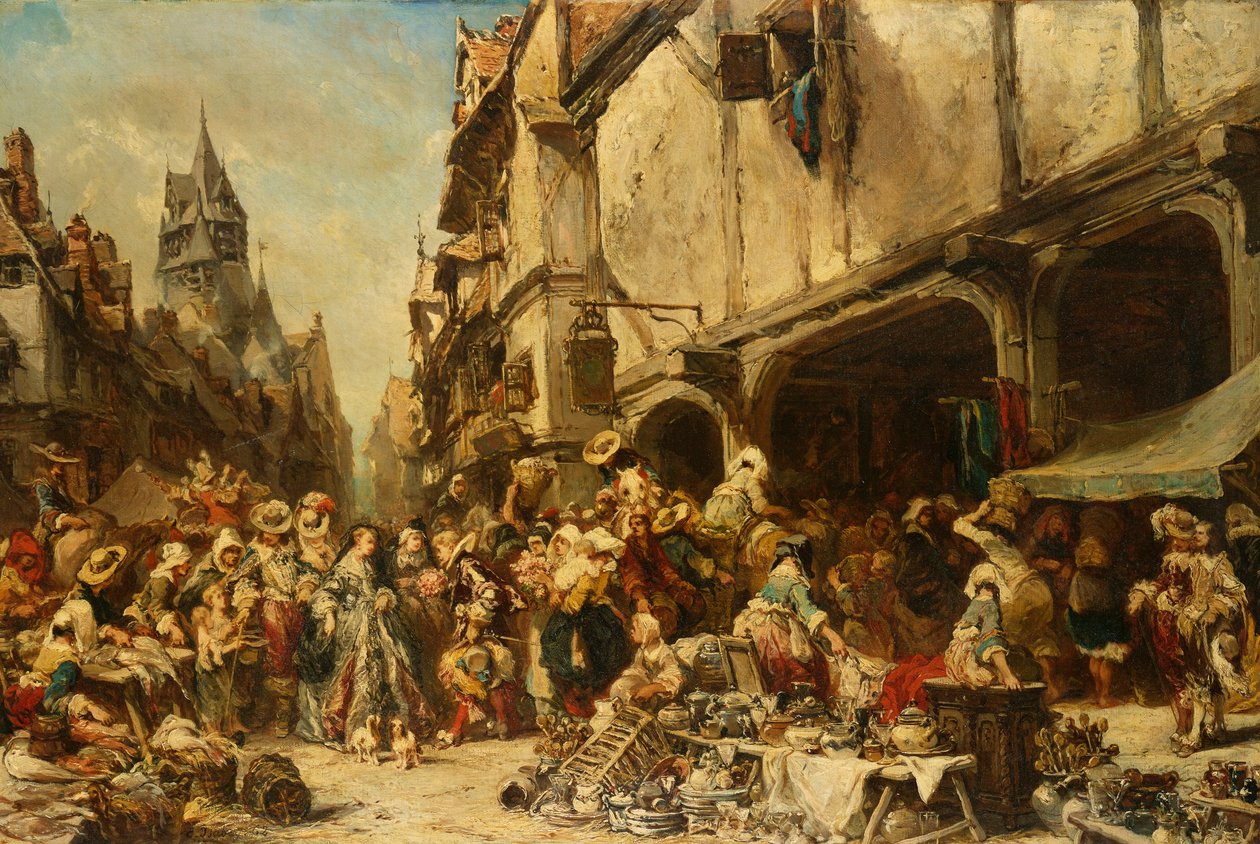 市场，1862年 作者 尤金·伊萨贝（Eugene Isabey）