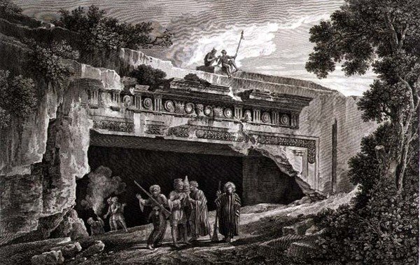 犹大国王的墓碑，《皮托列斯之旅》第三卷中的图版25，由蒂勒德刻制。 作者 路易斯·弗朗索瓦（后）卡萨斯