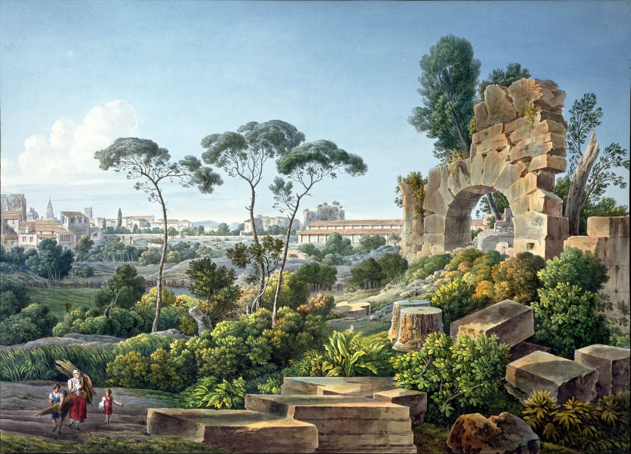 观点的Esquiline小山，罗马，c.1800 作者 路易斯·弗朗索瓦·卡萨斯