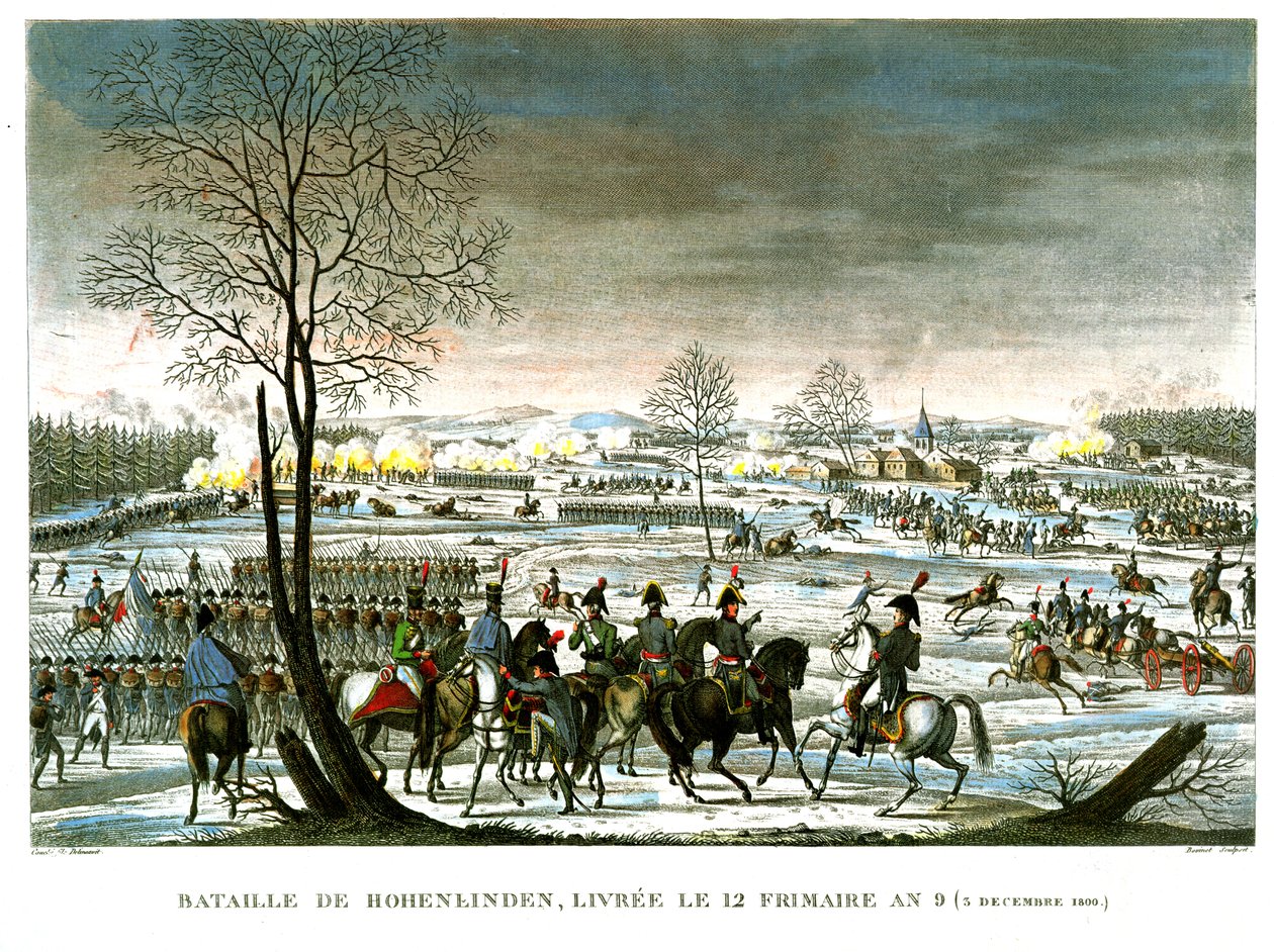 12月Frimaire的Hohenlinden战役，第9年（1800年12月3日）由Edme Bovinet（1767-1832）（aquatint）刻 作者 路易斯·弗朗索瓦·库什