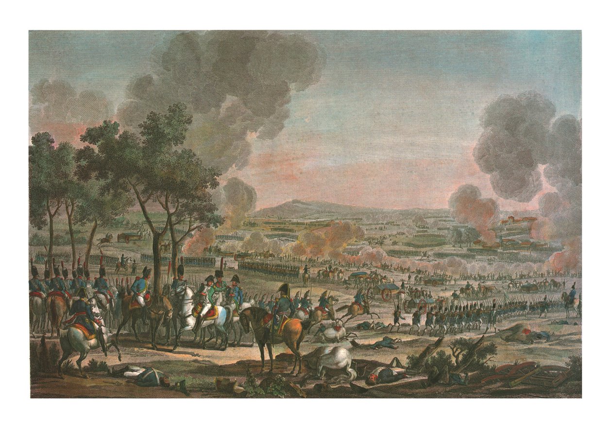 瓦格拉姆附近的战斗，1809年7月7日，约1850年。   作者 路易斯·弗朗索瓦·马里亚奇