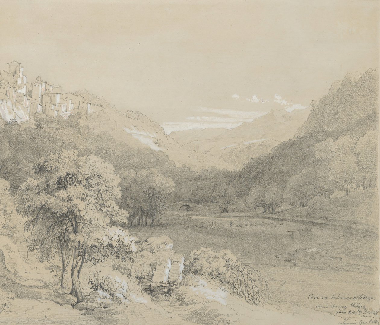 萨宾山的卡维景象，1848年。 作者 路易斯·古利特（Louis Gurlitt）