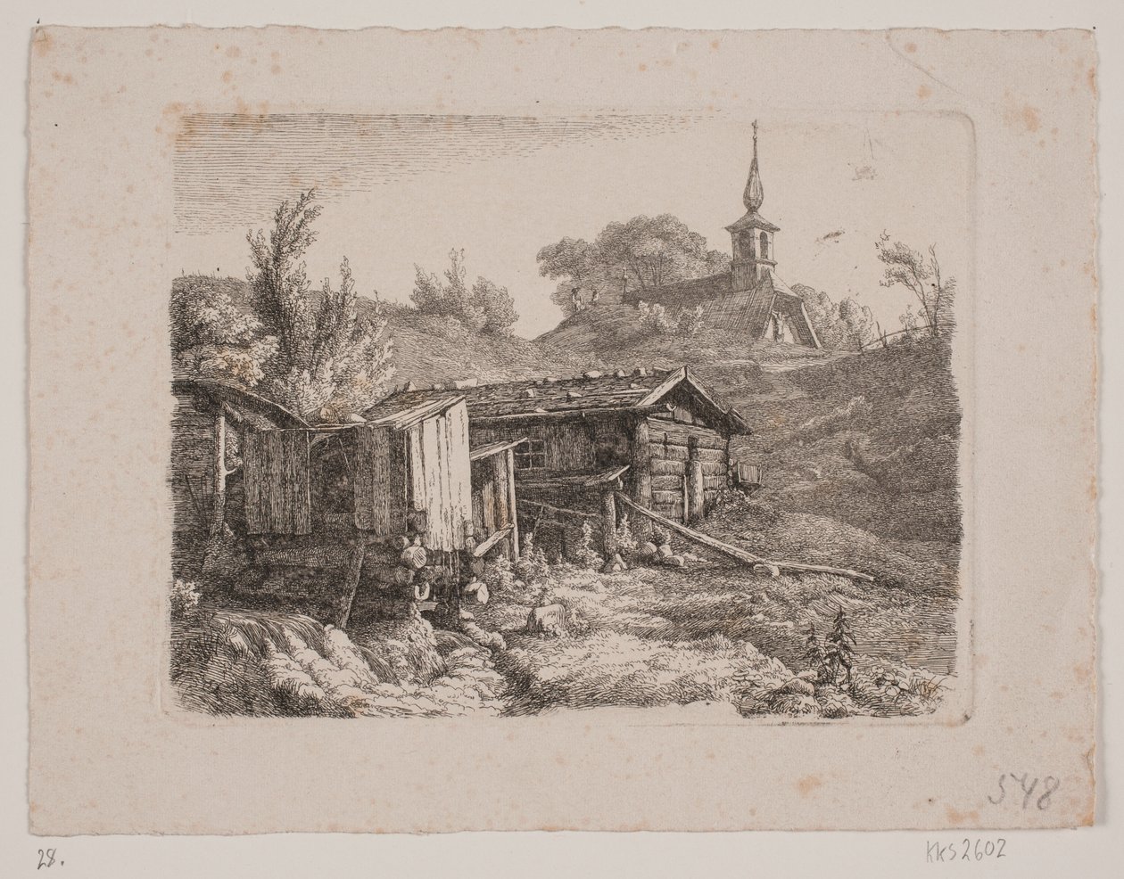 水车景观 作者 路易斯·古利特（Louis Gurlitt）