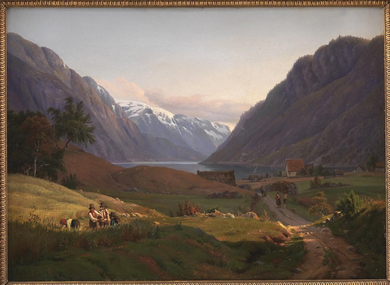 挪威哈当厄尔索尔峡湾的奥达美景。晨光 作者 路易斯·古利特（Louis Gurlitt）
