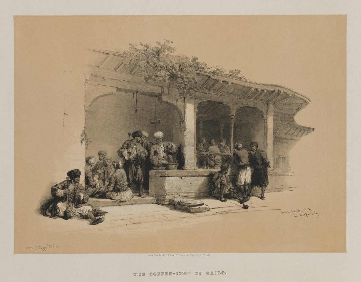 埃及和努比亚，第三卷：咖啡店，1849年。 作者 路易斯·哈格