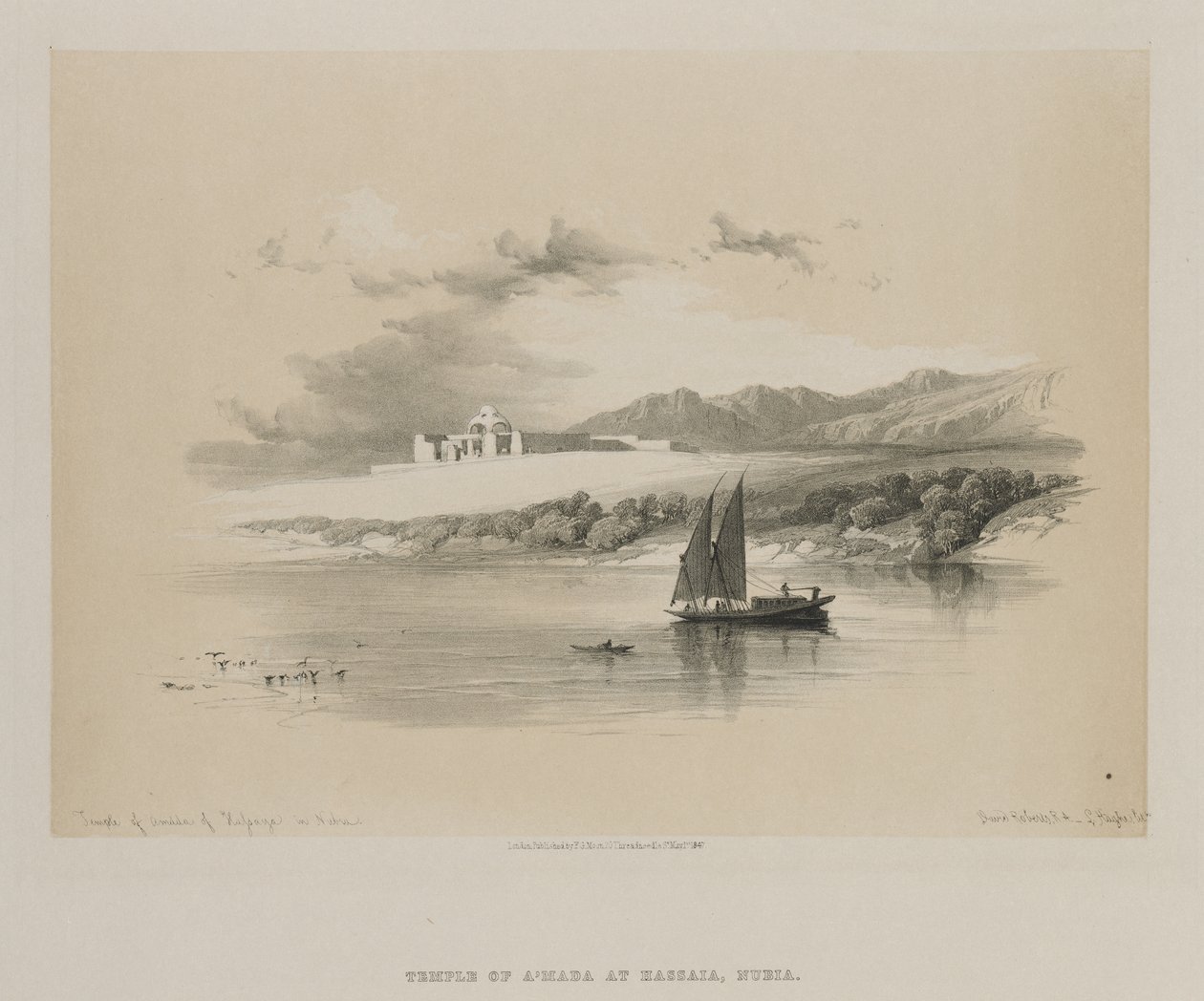 埃及和努比亚，第二卷：努比亚哈萨亚的阿姆达神庙，1847年。 作者 路易斯·哈格