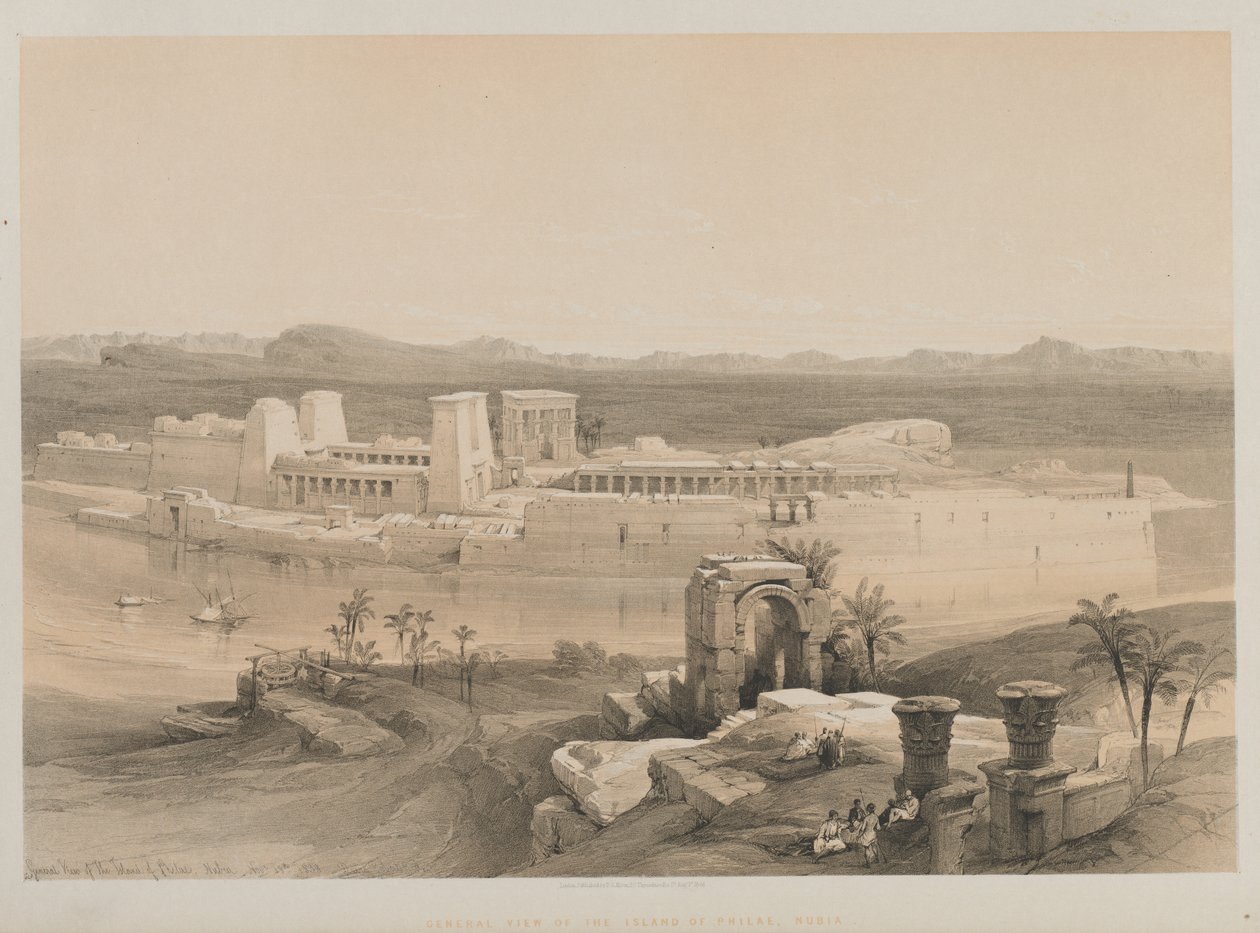 埃及和努比亚，第一卷：菲莱岛全景，努比亚，1846年。 作者 路易斯·哈格