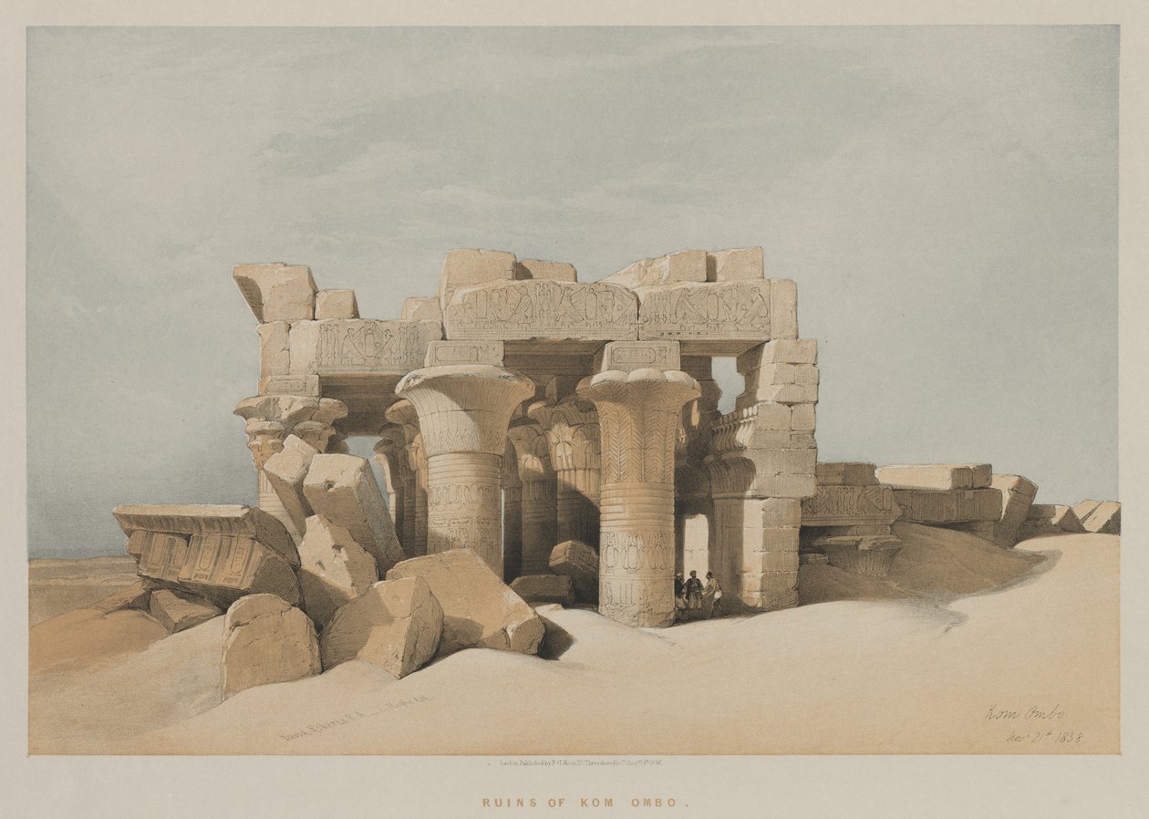 埃及和努比亚，第一卷：考姆翁布（Kom-Ombo），1846年。 作者 路易斯·哈格