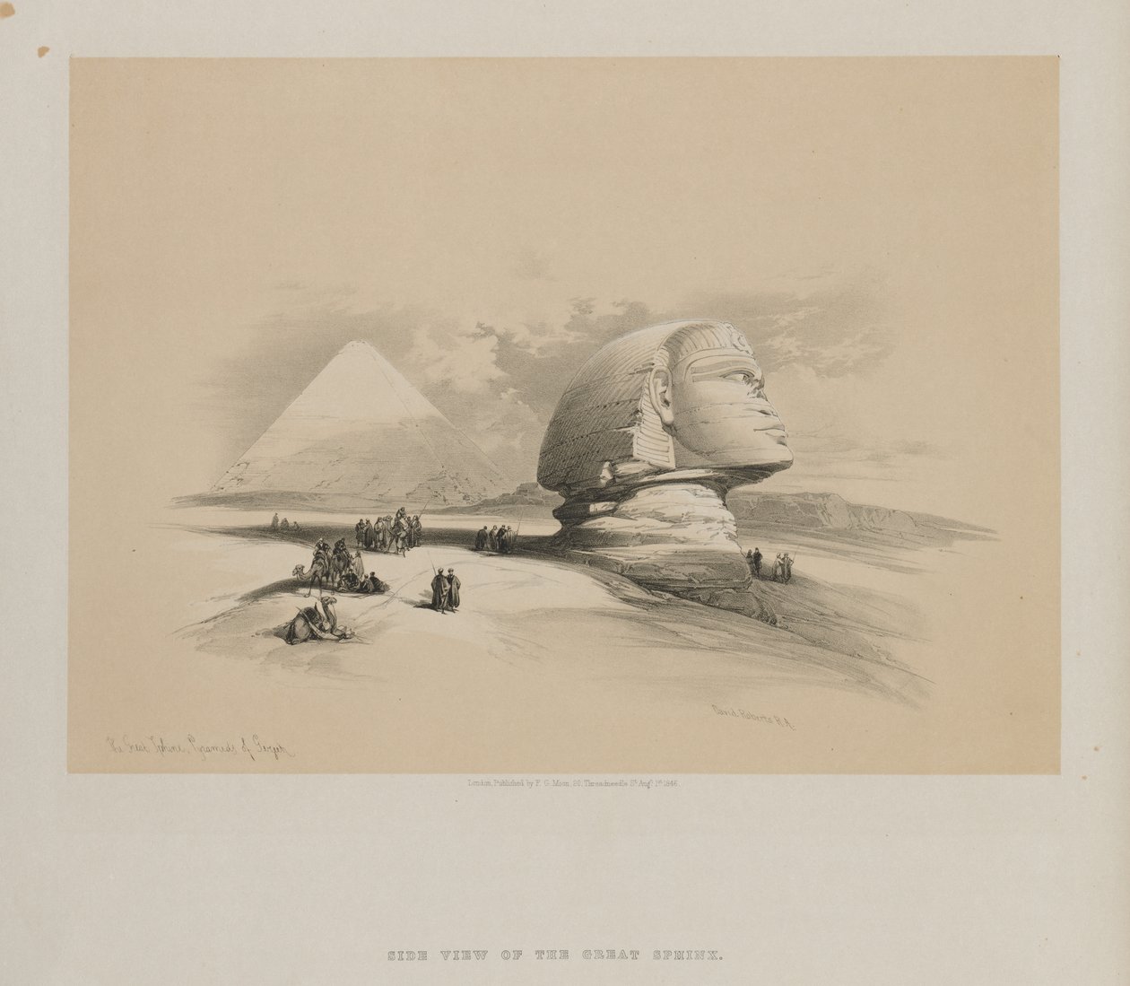 埃及和努比亚，第一卷：大狮身人面像，盖泽金字塔，1846年。 作者 路易斯·哈格